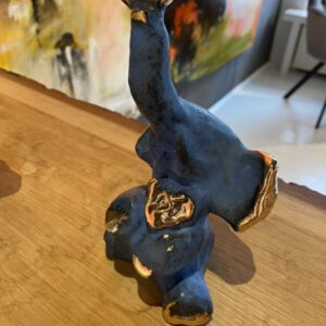 bronze elefant blå 18 cm